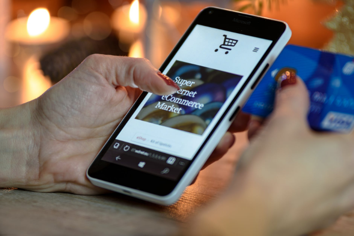 a person accessing online shops